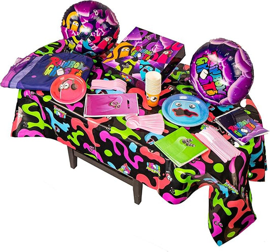 A for Adley Birthday Party Pack Supplies for 16 Guests Complete With Decorations and a Backdrop to Take Your Own Photos (Rainbow Ghost)