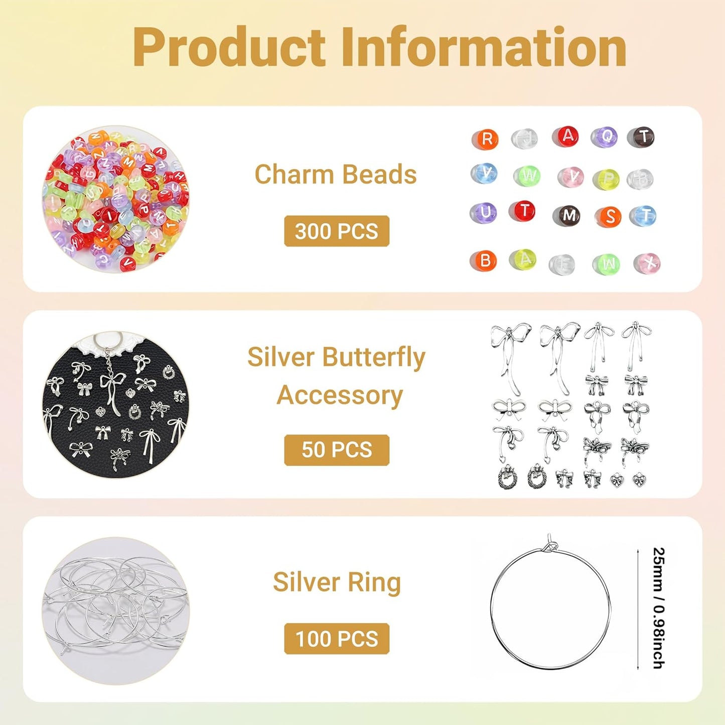 50 Sets Wine Glass Charms, Wine Charms for Stem Glasses, DIY Reusable Drink Markers for Weddings & Bachelorette with Alphabet Beads