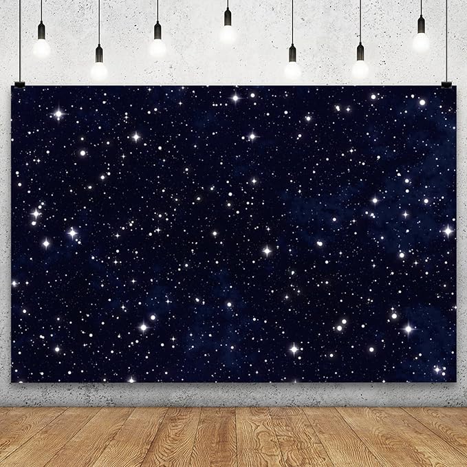 YongFoto Night Sky Stars Backdrop 7x5ft Universe Space Starry Galaxy Stars Photography Background Birthday Wedding Baby Shower Party Banner Decorations Photo Studio Booth Props Portrait Photoshoot