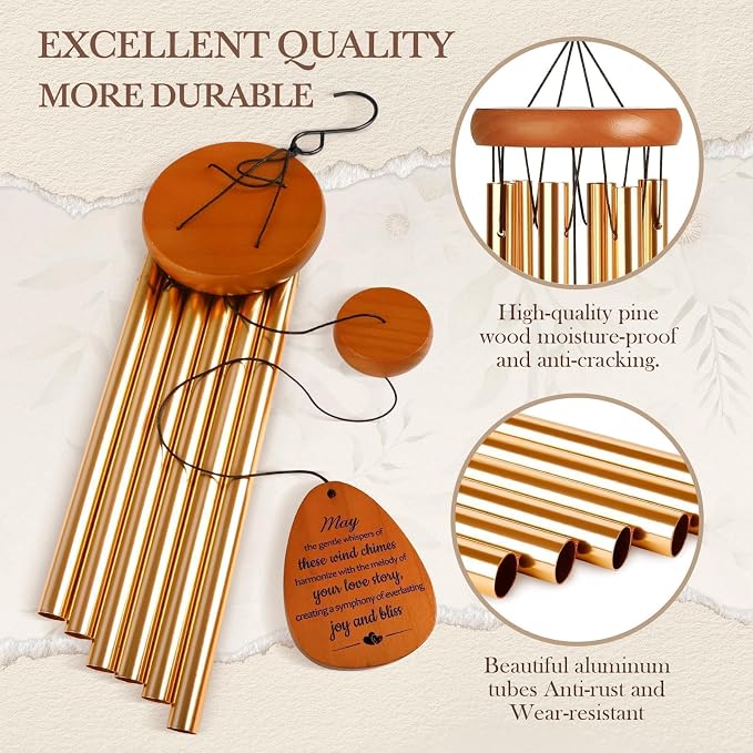 SteadStyle Anniversary Decorations for Couples, Parents, Husband, Wife, Wedding Anniversary Keepsake Wind Chimes for Outside Garden Patio Backyard Porch