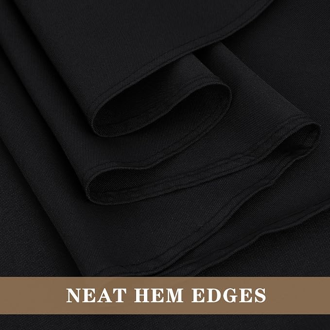 Fitable 6 Pack Black Round Table Clothes - 70 Inches in Diameter - Stain Resistant and Washable Tablecloths, Polyester Fabric Table Covers for Wedding, Party, Banquet, Gathering
