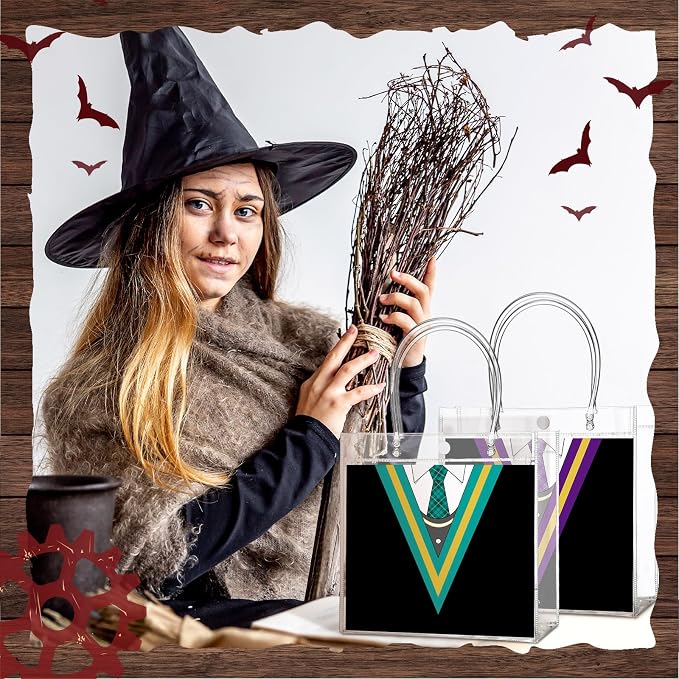 Teenyyou 24 Pcs Magical Wizard Party Favor Bags with Handle Magical Wizard School Party Favors Bags for Gift Decor for Kids Boy Girl Birthday Supplies