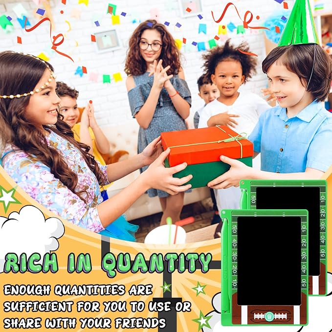 Nezyo 12 Pack Football Party Favors LCD Writing Tablet for Kids 4.6 Inch Football Drawing Tablet Erasable Reusable Electronic Drawing Pads for Birthday Supplies Gifts Goodie Bags Stuffers