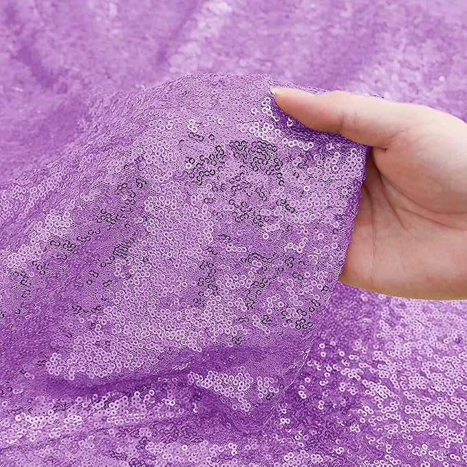 Sugargirl Lavender Purple Sequin Backdrop Curtain 4FTx8FT Glitter Lavender Purple Background Drapes Sparkle Photography Backdrop for Party Wedding Birthday Wall Decoration(2 Panels)