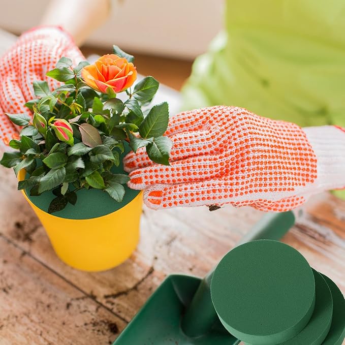 Maitys 12 Pieces Round Floral Foam Wet Green Flower Foam DIY Flower Arrangement Kit for Aisle Wedding Party Decoration(5 x 5 x 1.57 Inches)