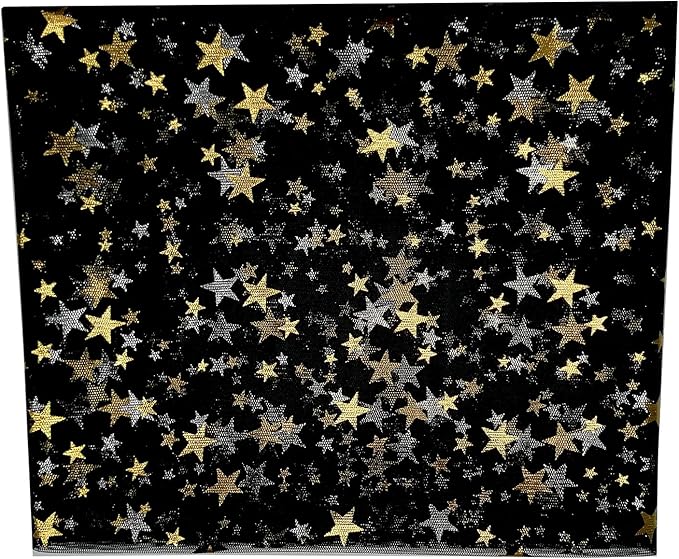 Glitter Star Bobbinet Tulle Netting Fabric By The Yard 62" Wide Black 1yard