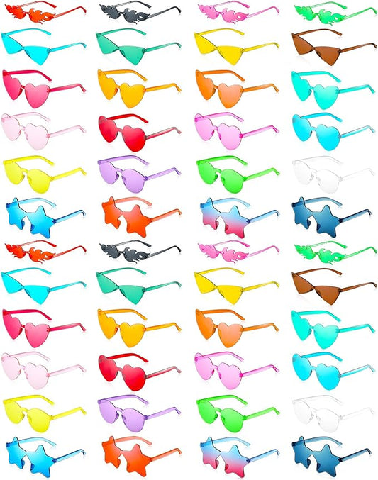 Kanayu Mixed Style Rimless Sunglasses Retro Party Favors Eyewear for Bachelor Party Photoshoot Costume Accessories