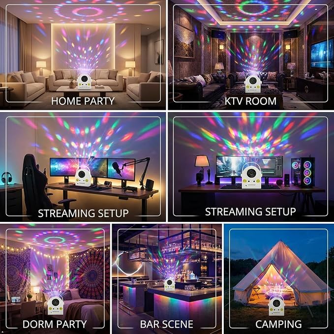 Disco Ball Party Lights, Stage Light DJ Party Atmosphere with Sound Activation, Remote Control, Strobe Light for Indoor/Outdoor Christmas Halloween Birthday Party Bar KTV DJ Decor