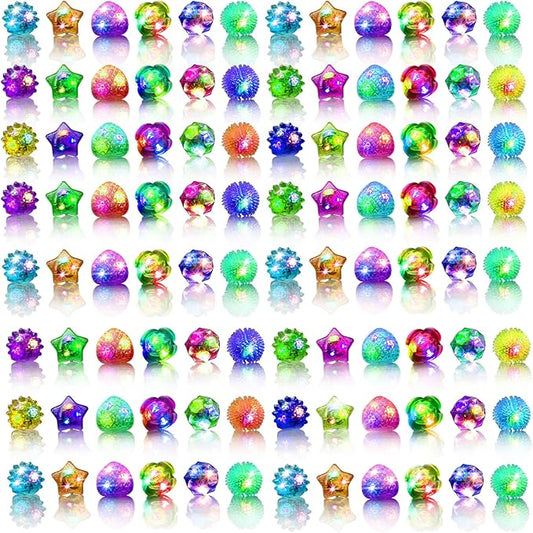 Party Favors 48 Pcs Light Up Rings, Glow In The Dark Party Supplies, 6 Style Flashing Glow In The Dark Rings for Adults & Kids, LED Ring for Birthday Party Favors, Concert, Raves, Halloween, Christmas