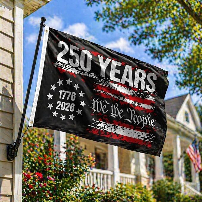 250th Anniversary USA Flag,250 Year American Anniversary Flag,3-Ply Patriotic 4th of July We The People 1776 Yard Flags For Outside 3x5 Ft Double Sided Outdoor