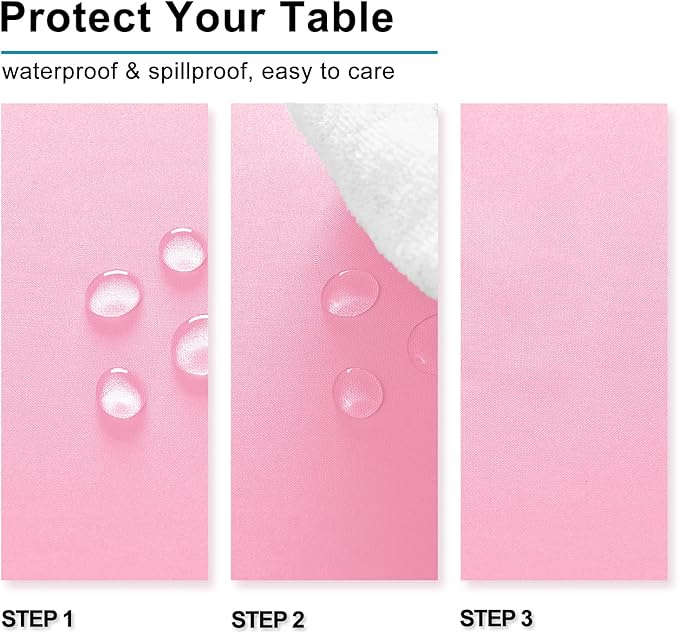 Hiasan Pink Tablecloth Rectangle - Waterproof & Spillproof and Washable Small Table Cloth for Dining/Party, 30 x 60 Inch