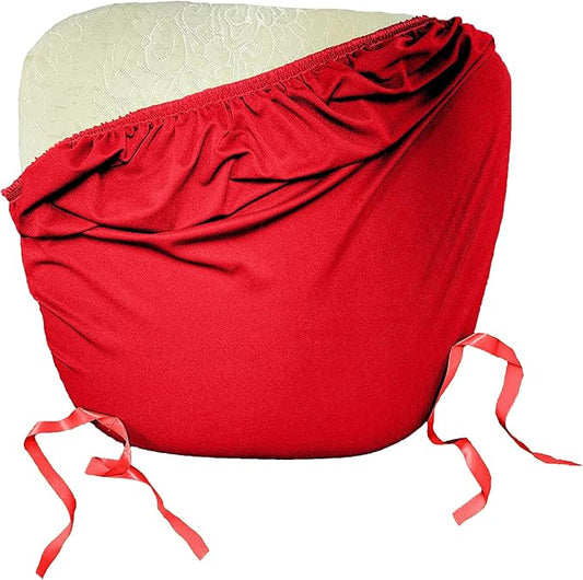 LA Linen Pack-4 Spandex Chiavari Chair Cushion Cover,Red