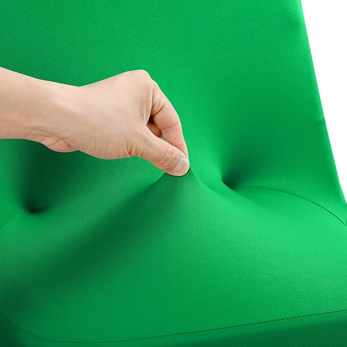 Peomeise Stretch Spandex Folding Chair Cover for Wedding Party Dining Banquet Event (Emerald,12pcs)