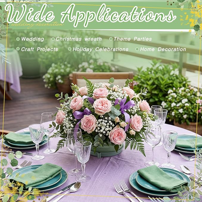 Joyfolk 10 Pcs 6 Inch Floral Foam Rings Round Green Flower Wet Foam Ring Flower Arrangement Kit for Florist Wedding Decoration for Birthdays, Home, Parties