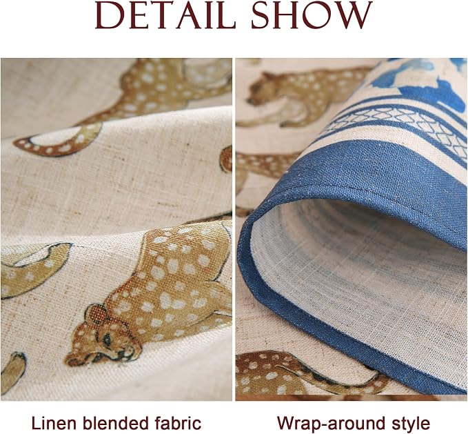 patdrea Vintage Leopard Print Linen Tablecloth,Rectangular,87"x55"-from | Fench Elegant Table Cloth for Rectangle Table,Animal Patterned,Dining Room Kitchen Tea Party Decoration,Durable