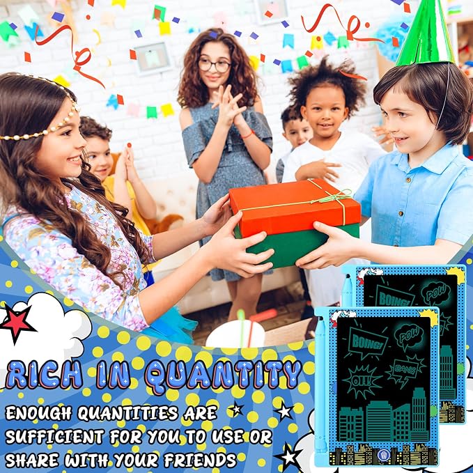 Nezyo 12 Pack Comics Party Favors Mini LCD Writing Tablet for Kids 4.6 Inch Doodle Board Drawing Tablet Erasable Reusable Electronic Drawing Pads for Comics Party Decor Birthday Supplies