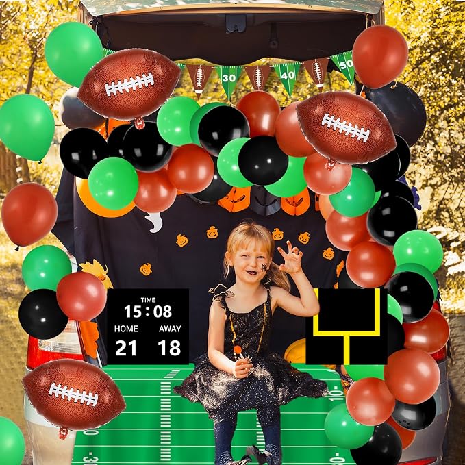 Halloween Trunk or Treat Car Decoration Kit Football Decor Sport Theme Football Party Supply Halloween Car Outdoor Decor for Church Cars Archway Garage Door Haunted House Decoration