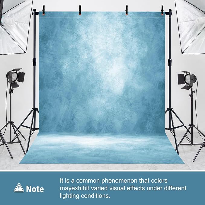6.5x6.5 ft Photo Backdrop Stand with 6Wx8H ft Abstract Backdrop,Light Blue | 2-in-1 Portable, 6.5Wx6.5H ft Adjustable Stand, 6Wx8H ft Abstract photography background, 8 Clamps, Storage Bag Included