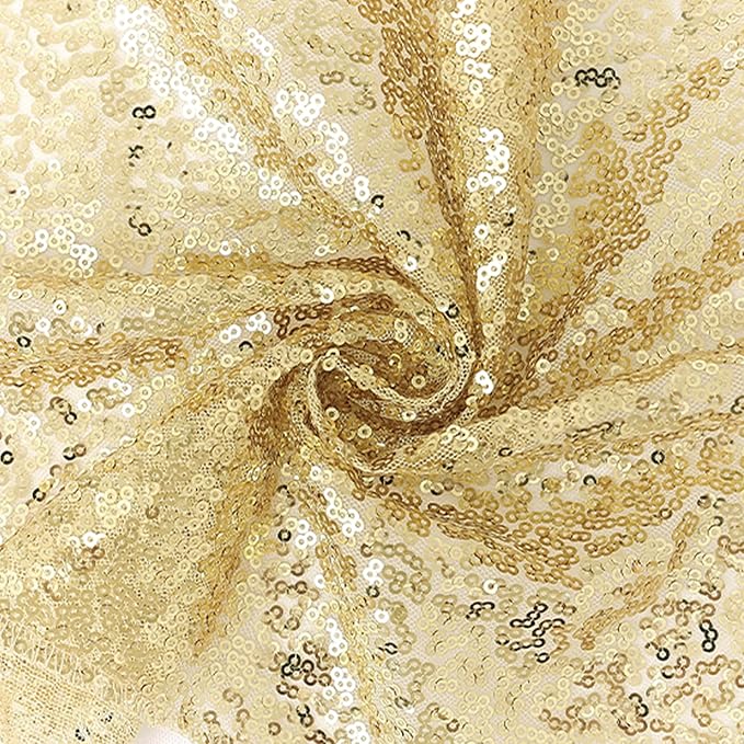 6 Packs 12 x 72 inches Sequin Table Runner, Gold Glitter Table Runner for Birthday Party Supplies Wedding Engagement Baby Shower Holiday Celebration Event Decorations