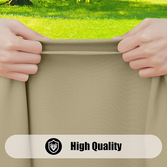 Smiry 4 Pack Rectangle Picnic Table Cloth, Waterproof Elastic Fitted Tablecloths, Washable Polyester Rectangular Patio Table Cover for Camping, Indoor and Outdoor (Taupe, 30"x96")