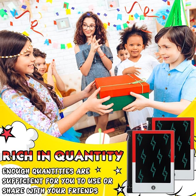Nezyo 24 Pack Cartoon Theme Party Favors Mini LCD Writing Tablet 4.6 Inch Doodle Board Drawing Tablet Erasable Reusable Electronic Drawing Pads for Party Decor Birthday Supplies