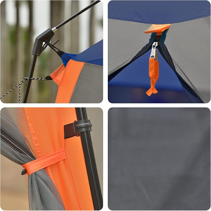 CAMPROS CP Screen House Room with 1 Pc Removal Wind/Sun Panel Canopy Tent Camping Tent Screen Shelter Gazebos for Patios Outdoor Camping Activities, 13'X13'X88in(H) - Blue