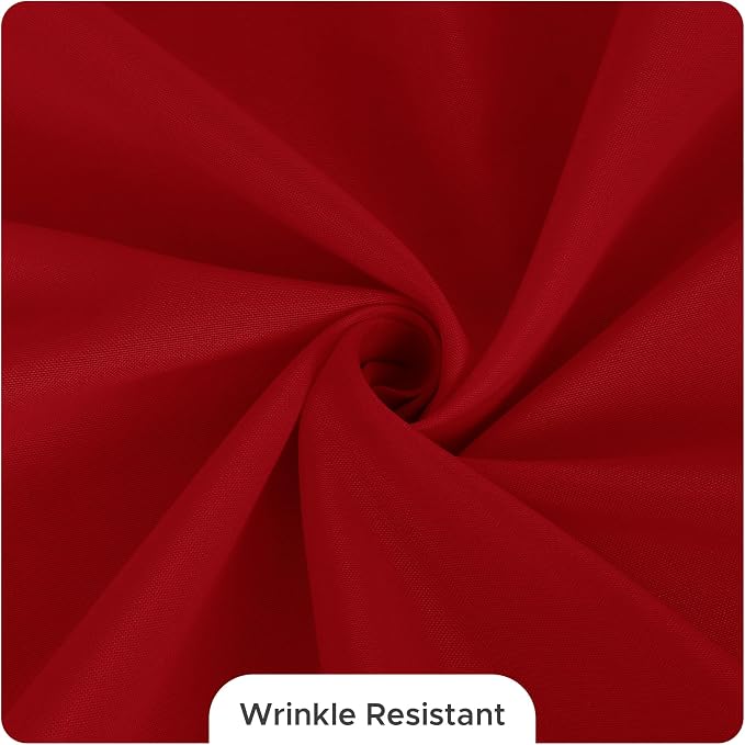 Fitable 8 Pack Round Tablecloths: Stain Resistant Wrinkle Free Circle Table Clothes, Washable Reusable Polyester Table Covers for Wedding Party Birthday Banquet Reception(Red, 120 Inch)