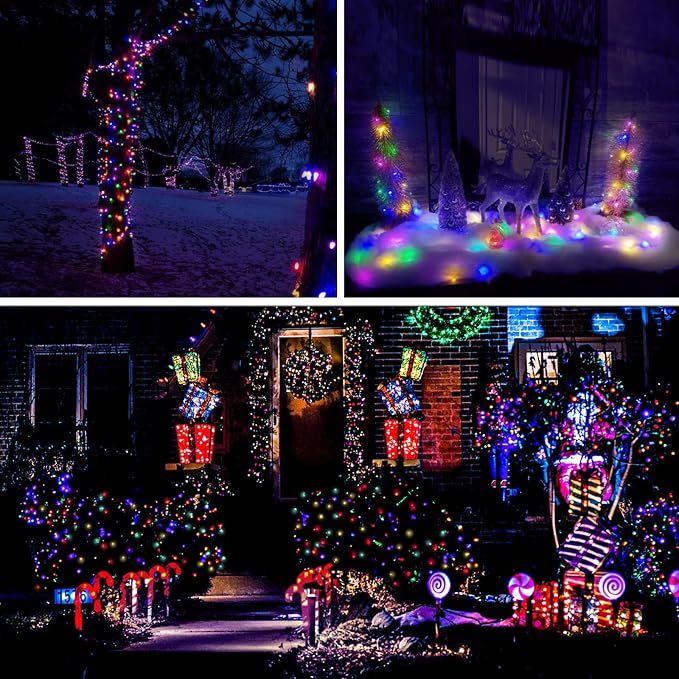 suddus 66ft 200 LED Outdoor String Lights, Multi Color Fairy Lights Battery Operated with Remote, Led Twinkle Lights for Bedroom, Backyard, Wedding, Tree, Mason Jar, Wall, Centerpiece, Christmas