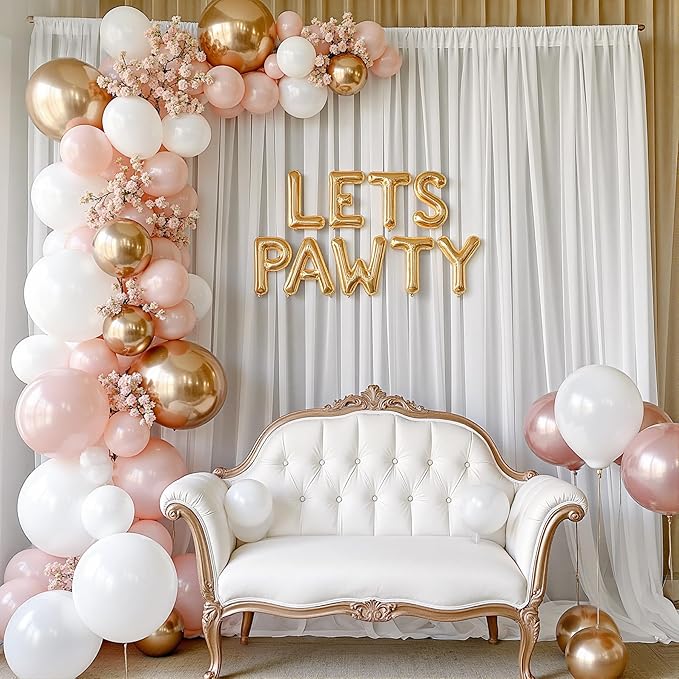10ft x 10ft Cream White Backdrop Curtains, Wrinkle-Free Sheer Chiffon Fabric Photo Backdrop Drapes for Wedding Arch Party Ceremony Stage Photography Decorations