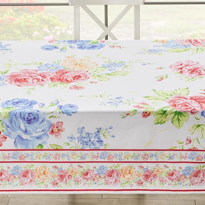 Maison d' Hermine Table Cloth Rectangle Table 100% Cotton 60 x 108 Inches Tablecloth Reusable Decorative for Dining Kitchen Room Farmhouse Party Home Hotel Restaurant Spring Summer - Vintage Floral