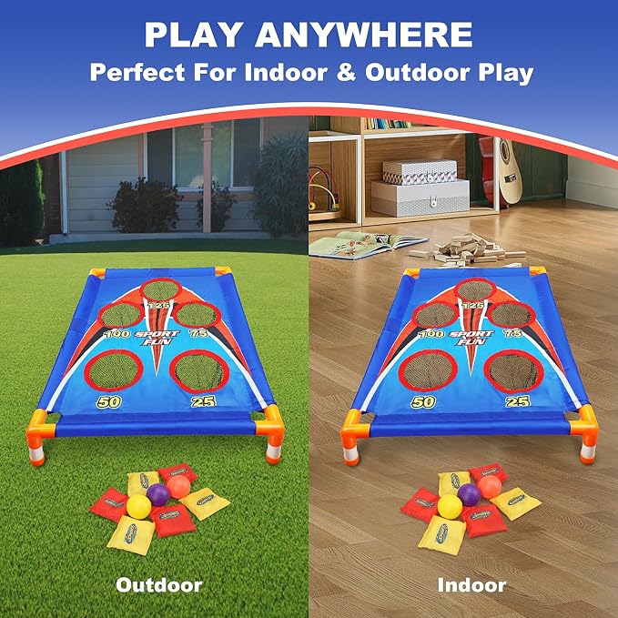 TOY Life Bean Bag Toss Game, Outside Toys for Kids Ages 4-8, Kids Outside Toys, Outdoor Games for Kids 3-6, Kids Birthday Party Games, Kids Cornhole Game Set, Lawn Games for Kids, Easter Party Game