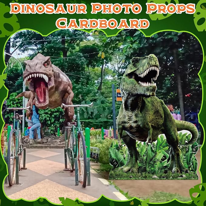 Cinnvoice 4.59 ft Dinosaur Cardboard Cutout Jurassic Large Standup Cutout Party Decoration Dinosaur Photo Backdrop Prop for Animals Jurassic Theme Birthday Party Supplies