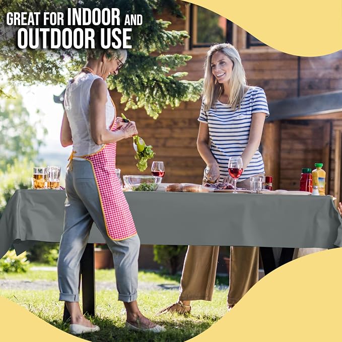 Party Solids 66% Thicker Premium Silver Plastic Table Cover Roll 40" X 100' Table Cloth Plastic Cover Roll Quality Thick Banquet Rolls Disposable Tablecloth Rolls Strong American Based Company