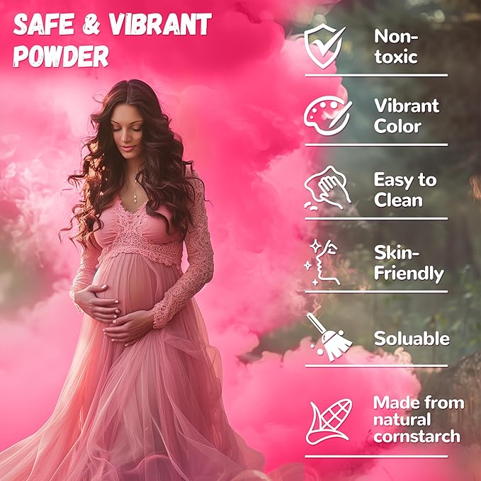 POPUPARTY 2 Pack Black-out Gender Reveal Powder- 4 lbs Pink Powder – Perfect for Baby Gender Reveal, Car Burnout, Color Toss, Photoshoots, Helicopters