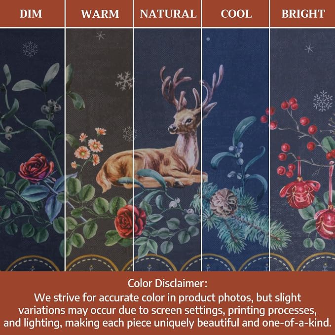 Maison d' Hermine Table Cloth Rectangle Table 100% Cotton 60 x 108 Inches Fall Tablecloth Reusable Everyday Use for Thanksgiving Christmas Decorations Dining Farmhouse Party (Christmas Joy)