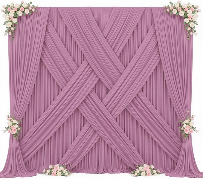 30ft x 10ft Dusty Pink Backdrop Curtain for Parties Rose Wrinkle Free Backdrop Drapes Panels for Baby Shower Birthday Party Wedding Photo Photography Polyester Fabric Background Decoration
