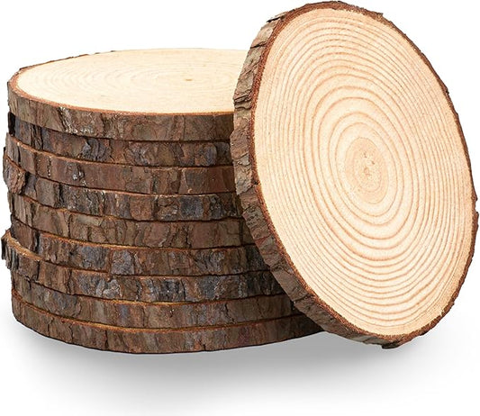 Set of (12) 8-9" Wood Slices for centerpieces! Wedding and Baby Shower centerpieces 8 inch Wood Slices (8-9 inch Set of 12)