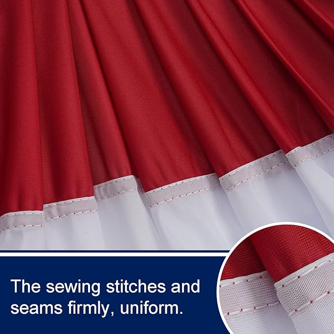 Bradford American Bunting USA Flag 1.5x5 ft Outdoor, Embroidered Pleated Fan Bunting Flags with 3 Brass Grommets, Patriotic America Flag Buntings for Outside for 4th of July 250TH Anniversary Decorations