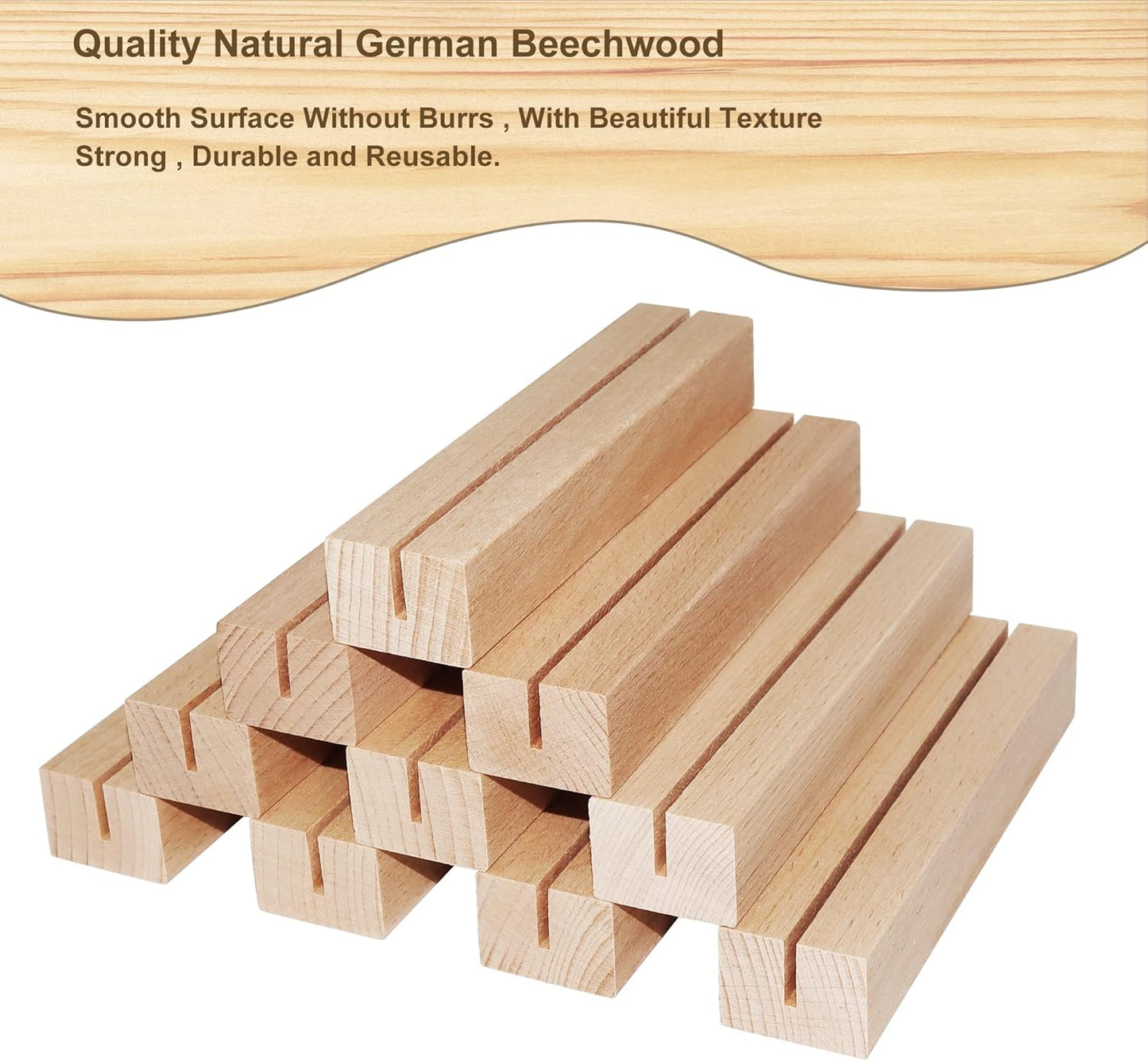 Wedding Table Numbers 1-10, Acrylic Arch Signs with Natural Wood Stands Holders, Rustic Table Decor for Reception & Parties (Frosted White)