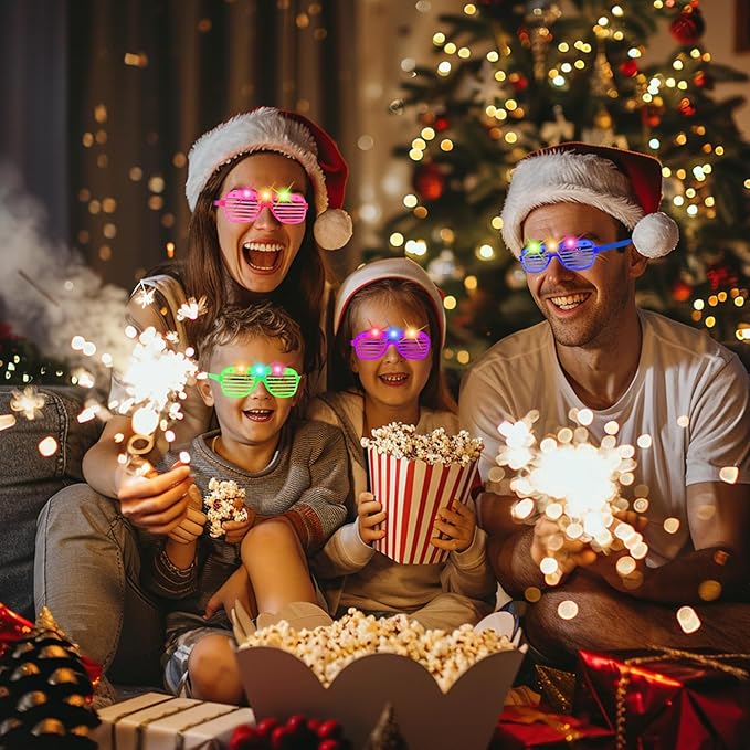 40 Pack Led Glasses,Light Up Glasses,Glow Glasses Glow In The Dark Party Supplies Suitable For Kids/Adults, Rave neon Flashing Party For Birthday Mardi Gras New Year's Eve Decoration