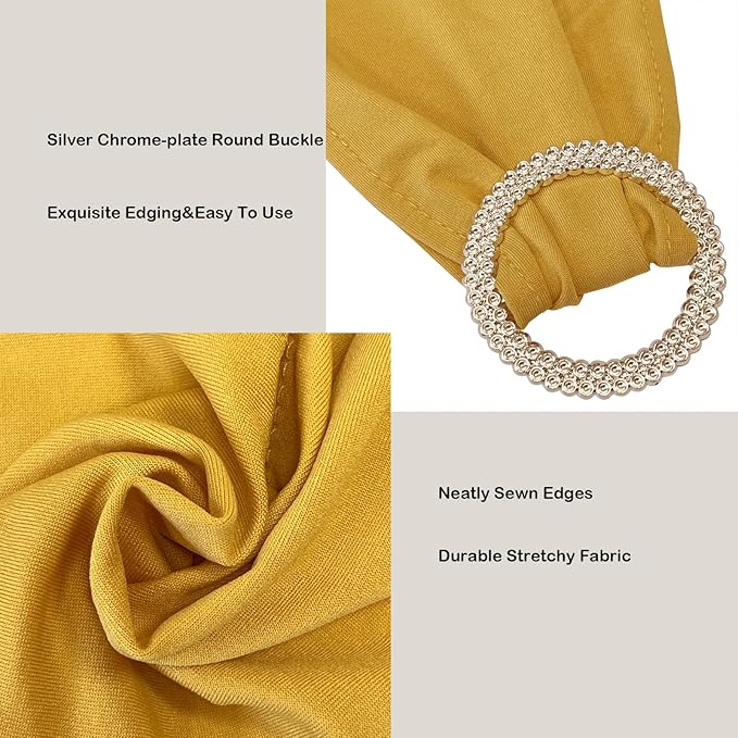 Spandex Chair Sashes Bands 100PCS Stretch Chair Ties Bows with Buckle Slider for Wedding Party Banquet Decoration (Marigold)