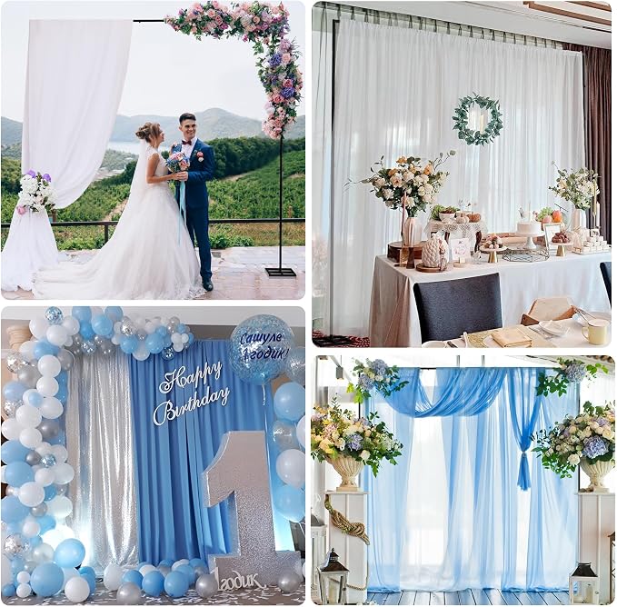 Fomcet 10FT x 10FT Backdrop Stand Heavy Duty with Base, Black Portable Adjustable Pipe and Drape Backdrop Stand Kit, Square Metal Arch Party Frame for Wedding Birthday Parties Banquet Decorations