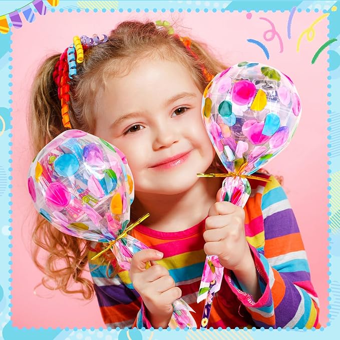 Giant Lollipop Birthday Goodie Bags, 24 Pack Lollipop Return Gifts for Birthday Party - Fun Goodie Bags Classroom Rewards Students Gifts Class Prizes