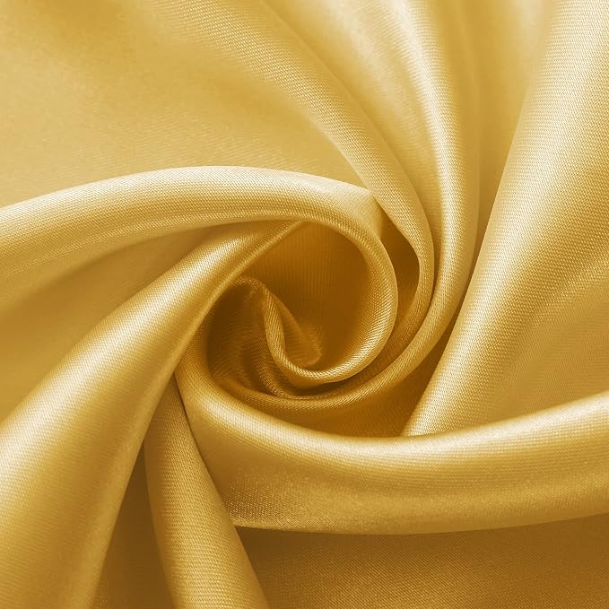 Horbaunal 24 Pack Yellow Gold Satin Table Runner 12 x 108 Inch, Smooth Table Runners for Wedding Banquets Birthday Party
