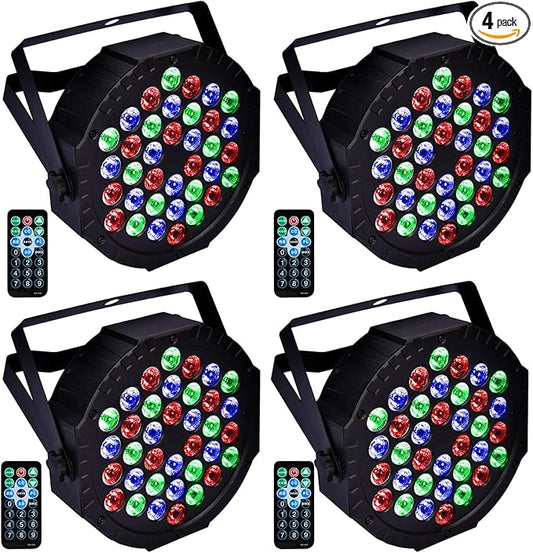 Stage Lights Dj Lights for Parties Led Stage Light Sound Activated Portable Party Light Par Light 36 Led RGB Remote Control Uplights for Disco Indoor Events Bar Birthday Wedding Outdoor