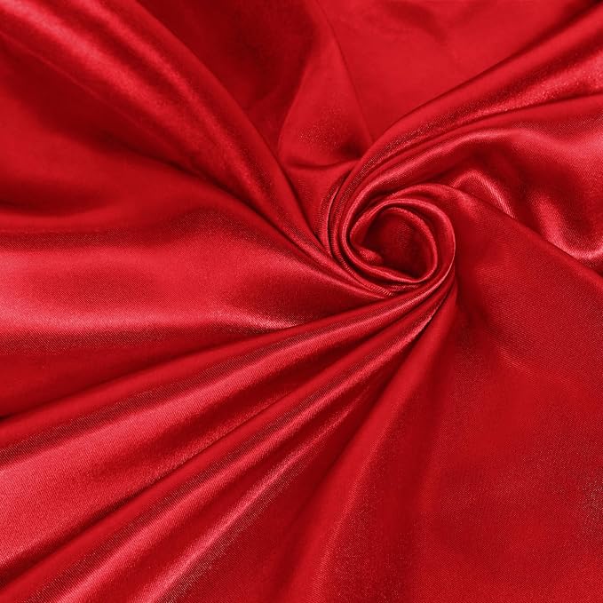 60 Pieces Red Satin Napkins 20x20 Inches Satin Cloth Napkins, Square Satin Napkins with Scalloped Edges, Elegant & Silky Table Napkins for Restaurant Banquet Wedding