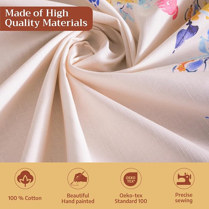 Maison d' Hermine Table Cloth Round Table 100% Cotton 69 Round Inches Tablecloth Reusable Decorative for Dining Kitchen Room Farmhouse Party Home Hotel Restaurant Spring Summer - Girassol