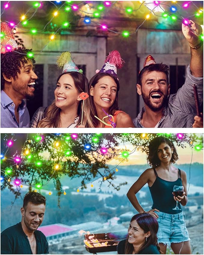 Riakrum 50 Pack 10 ft 30 LED Fairy Lights Battery Operated, Christmas Tiny String Lights Bulk Starry Light Waterproof for Mason Jars Wedding Party Christmas Centerpiece Table Decor, Multicolor