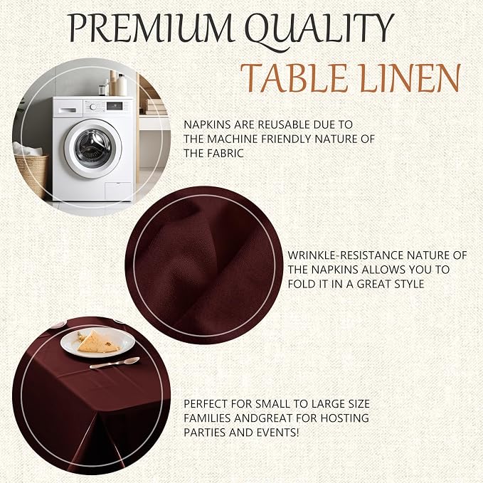 60x102 Table Cloth - 2 Pack Rectangular Black Washable Stain and Wrinkle Resistant Polyester Table Cover for Dining Tables, Various Parties and Camping (Burgundy)