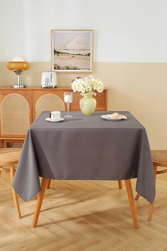 10 Pack Square Tablecloth 60 x 60 Inch Charcoal Tablecloth, Polyester Fabric Washable Table Cloth for Home, Party, Wedding or Restaurant Use.